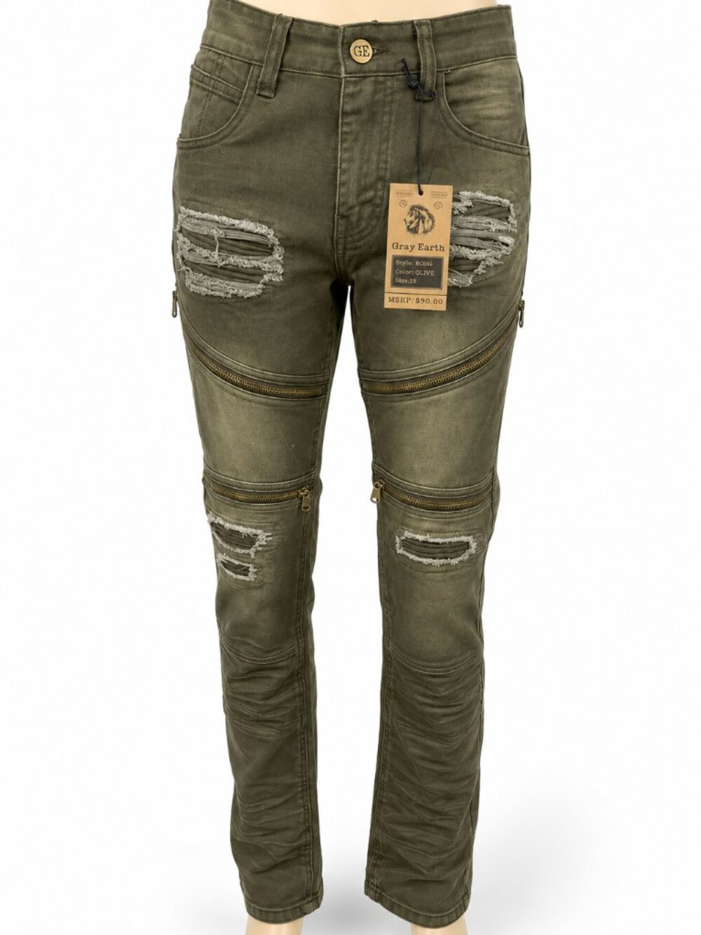 GRAY EARTH MEN'S JEANS ASST SIZES OLIVE BC042